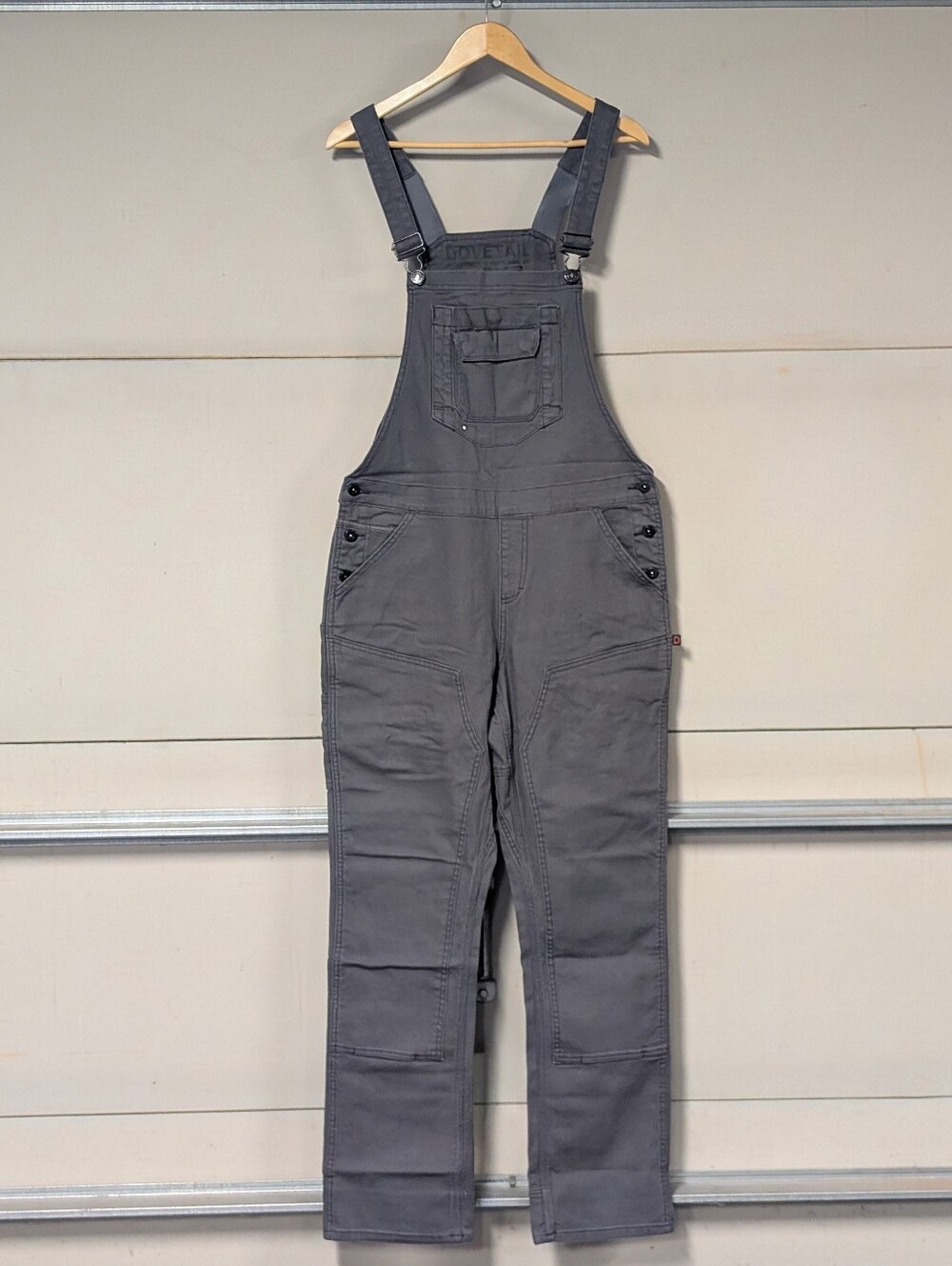 Dovetail Freshley Overall Womens 12/32 Gray Denim Workwear Utility Overalls